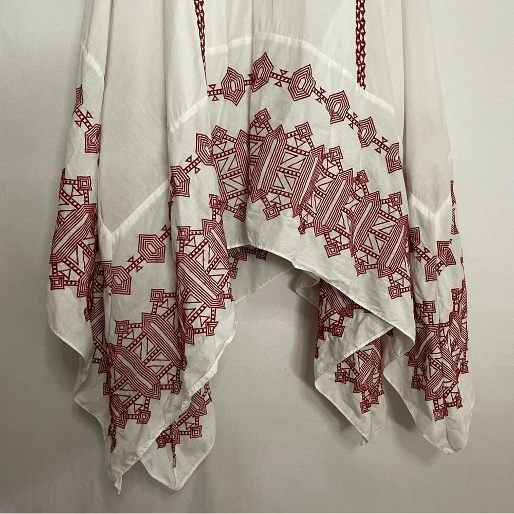 Joie Embroidered Boho Milanira Maxi Dress In Porcelain Handkerchief Hemline - Picture 6 of 16